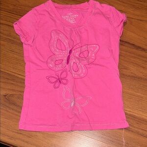 Faded Glory Bright Pink Butterfly Tee